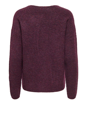 ONLY DROP4 Maglione Only Onlcamilla V-Neck L/S Knt Noos - Vino