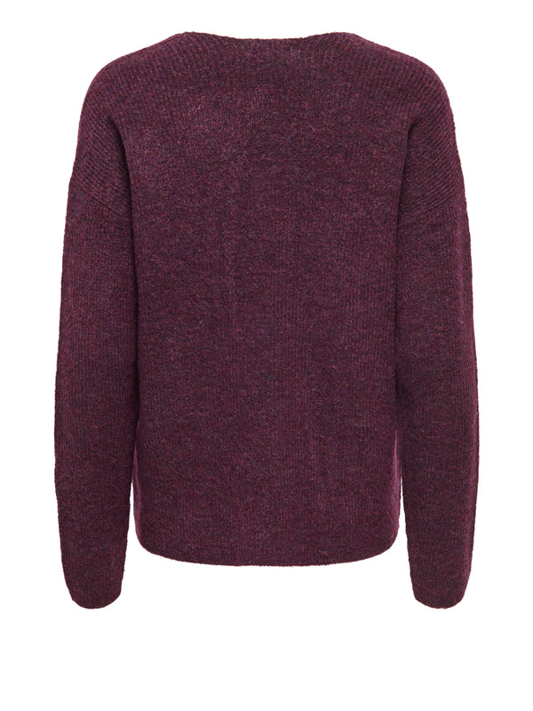 ONLY DROP4 Maglione Only Onlcamilla V-Neck L/S Knt Noos - Vino