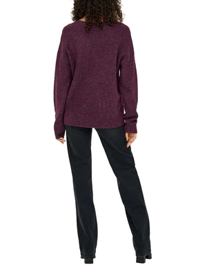ONLY DROP4 Maglione Only Onlcamilla V-Neck L/S Knt Noos - Vino
