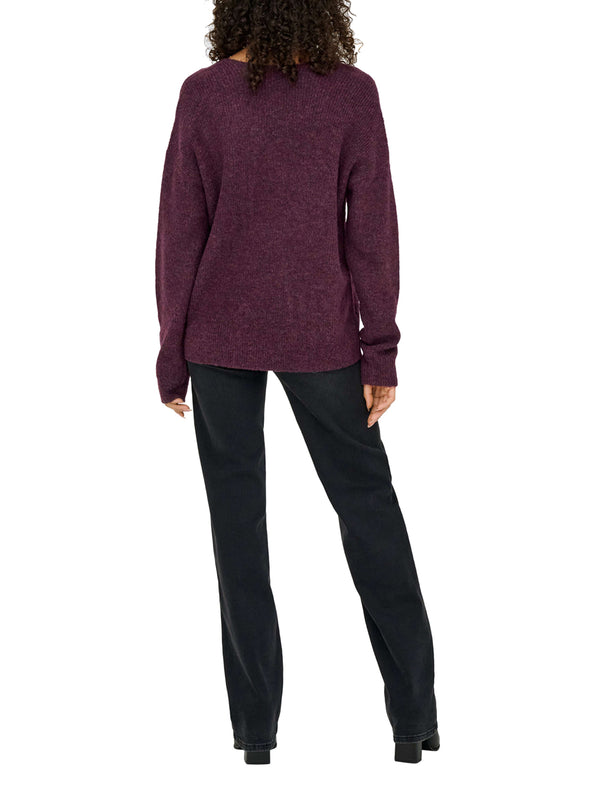 ONLY DROP4 Maglione Only Onlcamilla V-Neck L/S Knt Noos - Vino