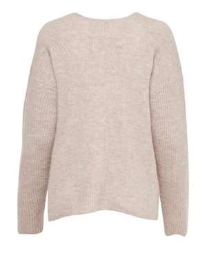 ONLY DROP4 Maglione Only Onlcamilla V-Neck L/S Knt Noos - Beige