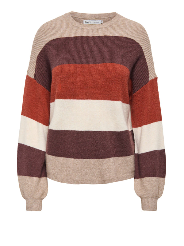 ONLY DROP4 Only Maglione Onlatia L/S Stripe Multicolore