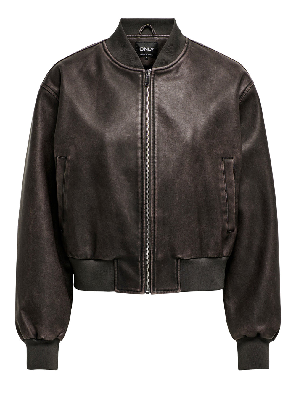ONLY DROP4 Bomber Only Onljane Faux Leather Washed Marrone