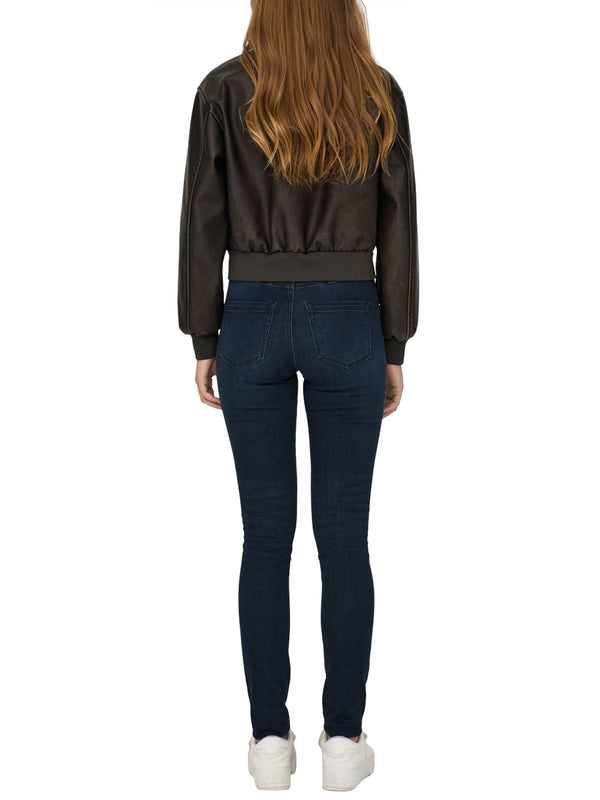 ONLY DROP4 Bomber Only Onljane Faux Leather Washed Marrone