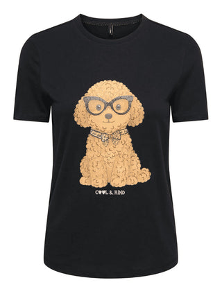 ONLY DROP4 T-Shirt Only Dog Glesses Nero