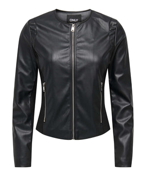 ONLY DROP4 Giubbino Only Onlbitten Mix Faux Leather - Nero