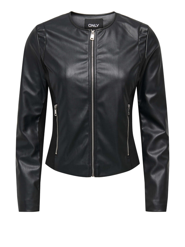 ONLY DROP4 Giubbino Only Onlbitten Mix Faux Leather - Nero