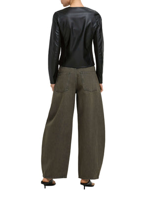 ONLY DROP4 Giubbino Only Onlbitten Mix Faux Leather - Nero