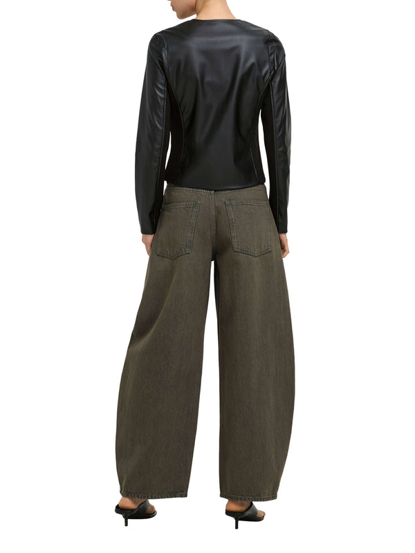 ONLY DROP4 Giubbino Only Onlbitten Mix Faux Leather - Nero
