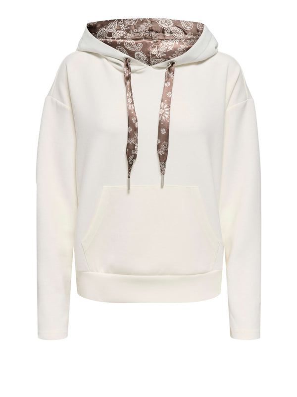 ONLY DROP4 Felpa Only Onlscarlet New String Hood - Bianco