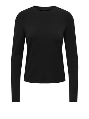 ONLY DROP4 Maglia Only Onlbamboo L/S O-Neck - Nero