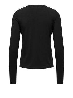 ONLY DROP4 Maglia Only Onlbamboo L/S O-Neck - Nero