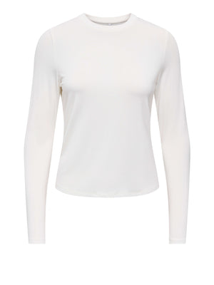 ONLY DROP4 Maglia Only Onlbamboo L/S O-Neck - Bianco