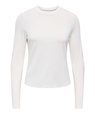 ONLY DROP4 Maglia Only Onlbamboo L/S O-Neck - Bianco