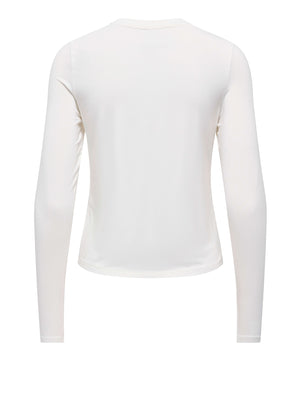 ONLY DROP4 Maglia Only Onlbamboo L/S O-Neck - Bianco