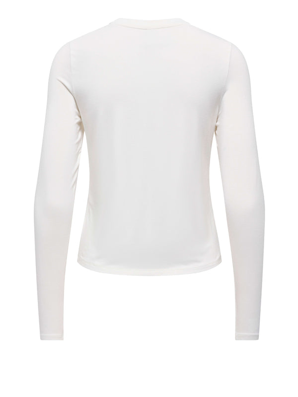 ONLY DROP4 Maglia Only Onlbamboo L/S O-Neck - Bianco