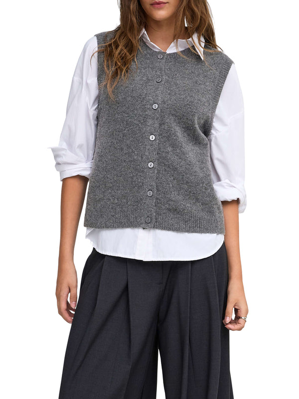 ONLY DROP4 Gilet Only Onlolivia Sl Button - Grigio