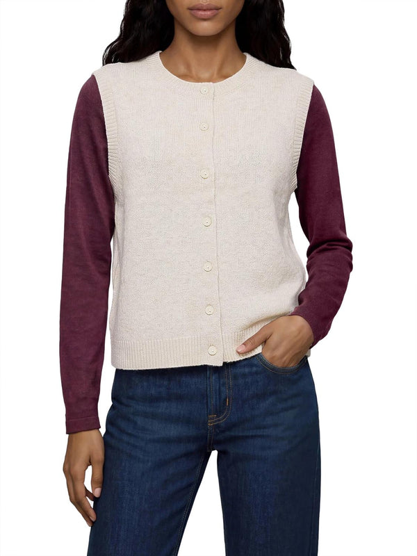Only Gilet in Maglia con Bottoni Olivia ONLY - Beige Mélange