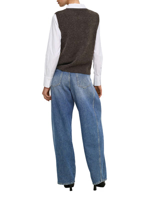 ONLY DROP4 Gilet Only Onlolivia Sl Button - Grigio