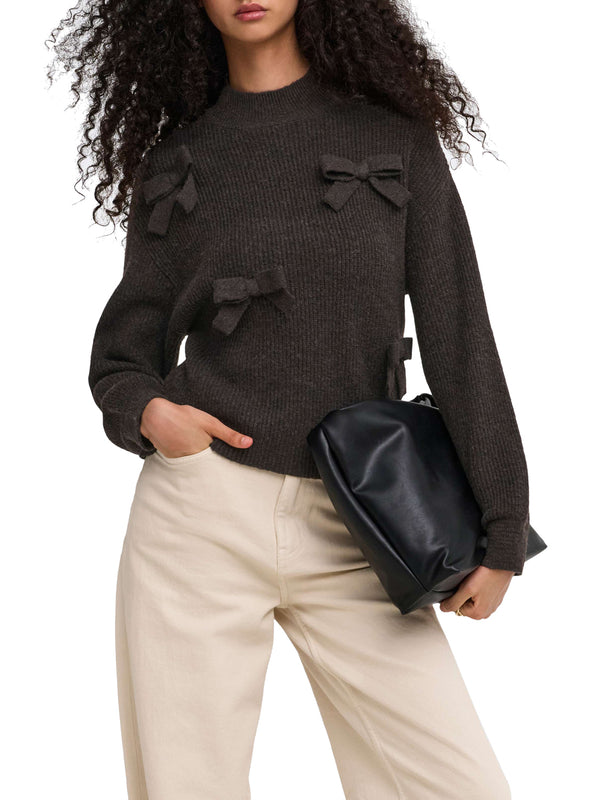 Only Maglione Onllisa Ls Bow Only Marrone