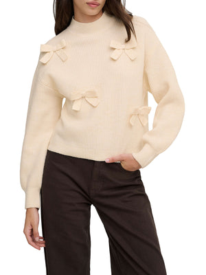 Only Maglione Only Onllisa Ls Bow Knt Noos Ecru