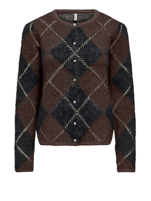 ONLY DROP5 Cardigan Only Onlnoeme Ls O-Neck Knt - Marrone