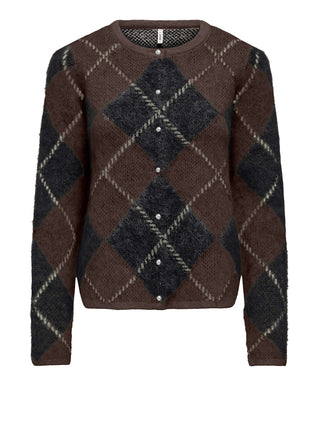 ONLY DROP5 Cardigan Only Onlnoeme Ls O-Neck Knt - Marrone