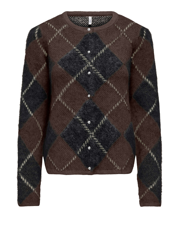 ONLY DROP5 Cardigan Only Onlnoeme Ls O-Neck Knt - Marrone