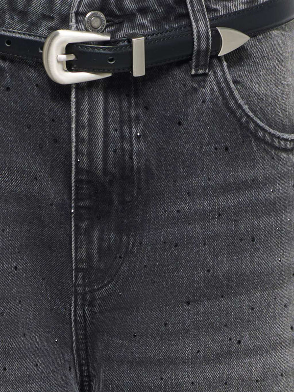 ONLY DROP5 Jeans Onlamber Rhs Lw Ovs Bag Belt Red Dnm Dot - Denim Nero