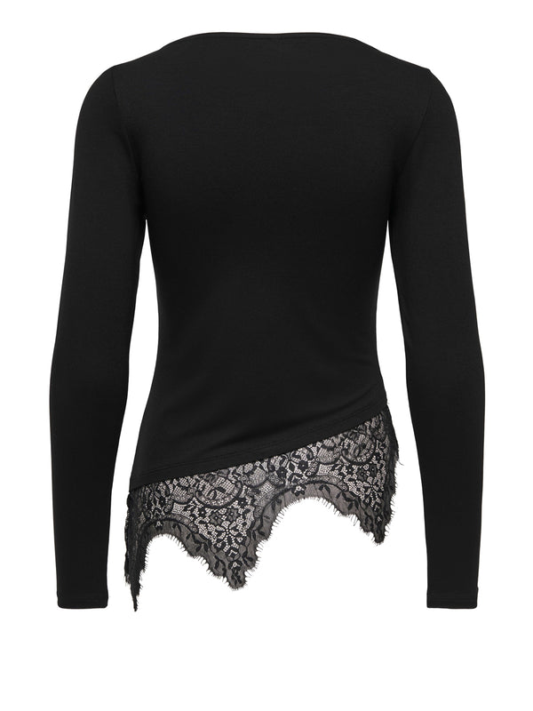 ONLY DROP5 Maglia Only Onllaila Lace Mix Top Jrs Noos - Nero