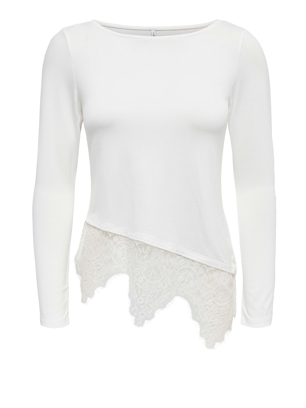 ONLY DROP5 Maglia Only Onllaila Lace Mix Top Jrs Noos - Bianco