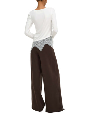 ONLY DROP5 Maglia Only Onllaila Lace Mix Top Jrs Noos - Bianco