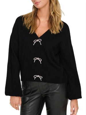 Only Cardigan con Fiocchi Glitter ONLY - Nero