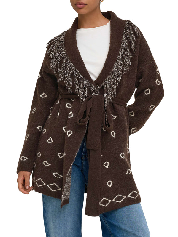 ONLY DROP6 Cardigan Donna - Marrone