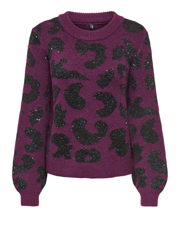 Only Maglione Only Onldoffa Ls O-Neck Glitter Purple