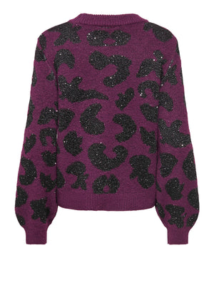 Only Maglione Only Onldoffa Ls O-Neck Glitter Purple
