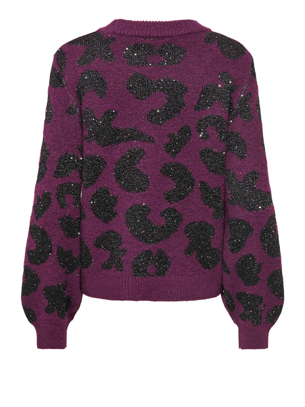 Only Maglione Only Onldoffa Ls O-Neck Glitter Purple