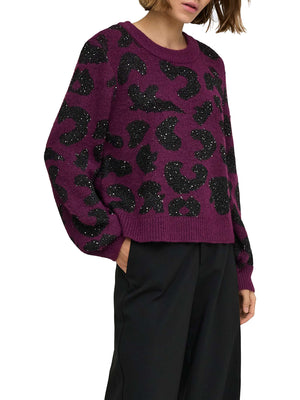 Only Maglione Only Onldoffa Ls O-Neck Glitter Purple