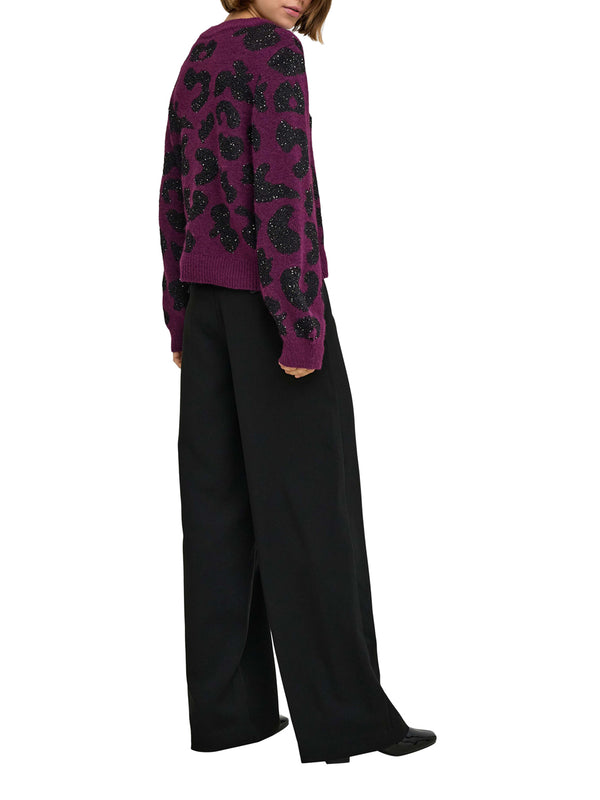 Only Maglione Only Onldoffa Ls O-Neck Glitter Purple