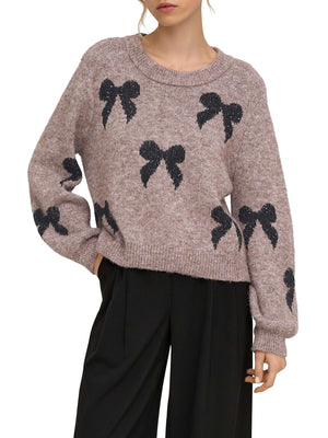 Only Maglione Only Onldoffa Ls O-Neck Glitter Grigio