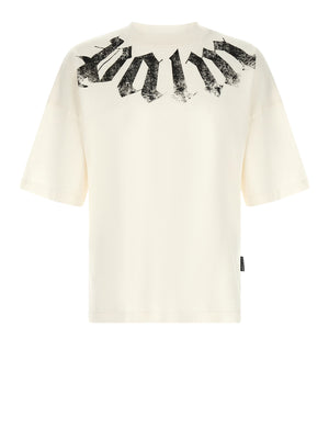 PALM ANGELS T-Shirt Big Neck Logo Loose Tee Bianco