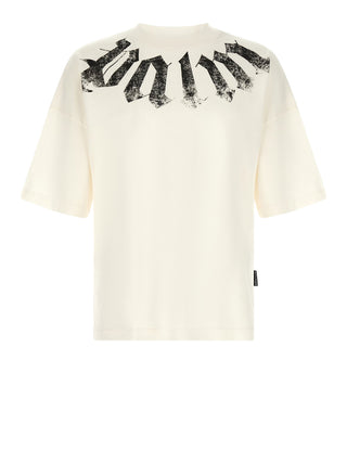 PALM ANGELS T-Shirt Big Neck Logo Loose Tee Bianco