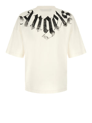 PALM ANGELS T-Shirt Big Neck Logo Loose Tee Bianco