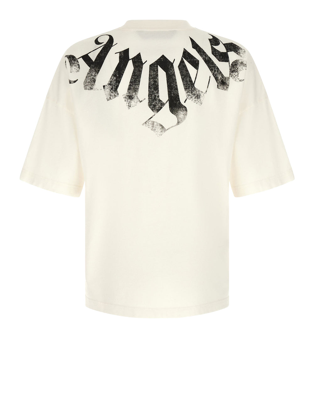 PALM ANGELS T-Shirt Big Neck Logo Loose Tee Bianco