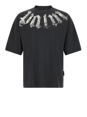 PALM ANGELS T-Shirt Big Neck Logo Loose Tee Nero