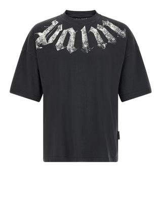 PALM ANGELS T-Shirt Big Neck Logo Loose Tee Nero