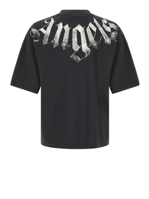PALM ANGELS T-Shirt Big Neck Logo Loose Tee Nero