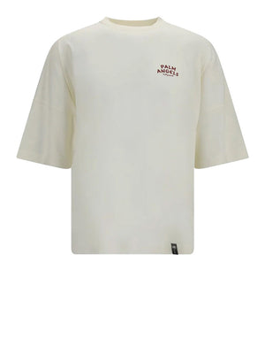 PALM ANGELS T-Shirt Stampa Palm Drift Back Over Tee Bianco