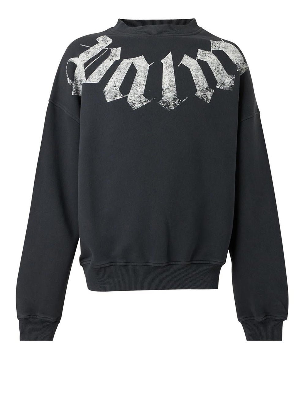 PALM ANGELS Felpa Girocollo Big Neck Logo Loose Crew Palm Angels - Nero/Bianco