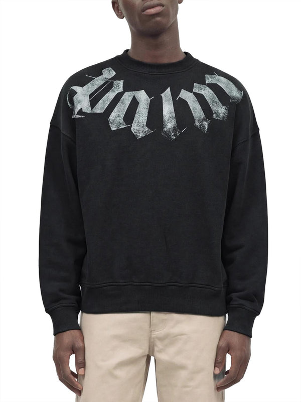 PALM ANGELS Felpa Girocollo Big Neck Logo Loose Crew Palm Angels - Nero/Bianco